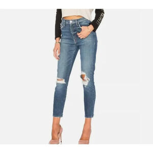 Mother Denim The Swooner Crop Distressed Jeans Size 26